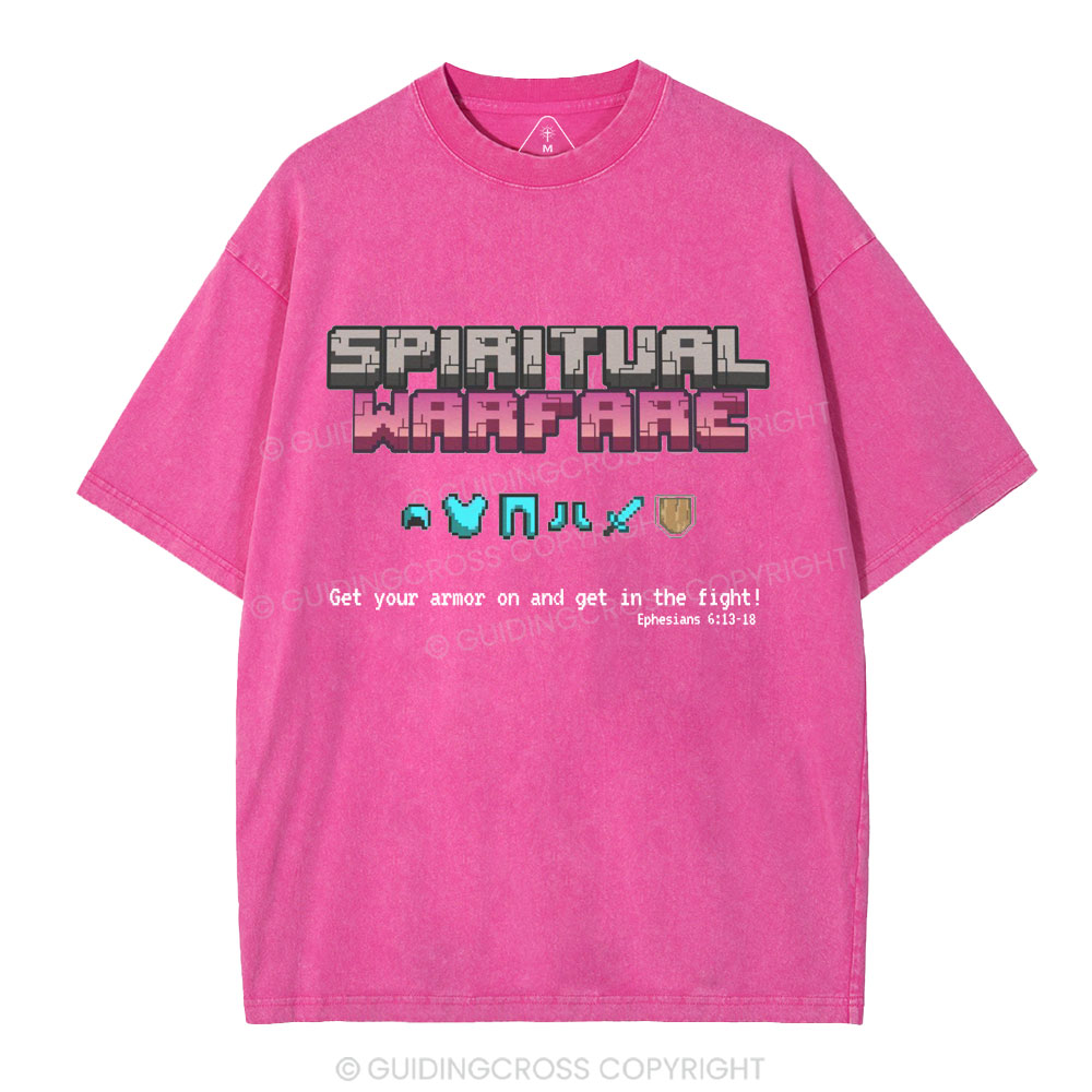 Spiritual Warfare Christian Washed T-Shirt