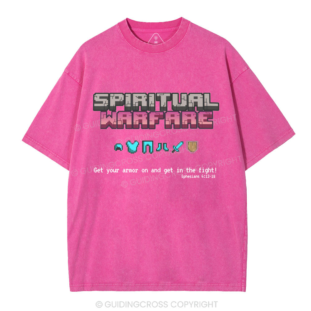 Spiritual Warfare Christian Washed T-Shirt