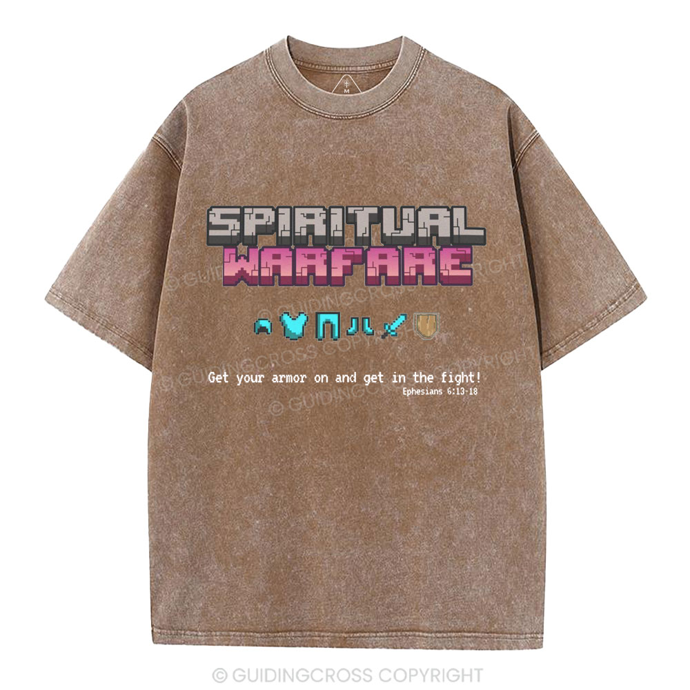 Spiritual Warfare Christian Washed T-Shirt
