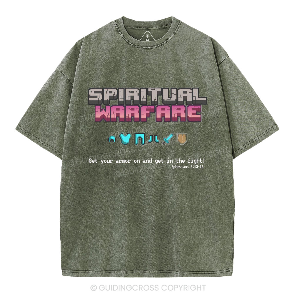 Spiritual Warfare Christian Washed T-Shirt