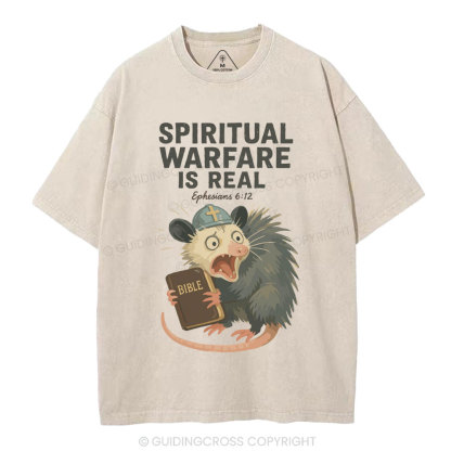 Spiritual Warfare Is Real Christian Washed T-Shirt