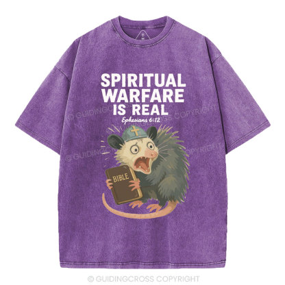 Spiritual Warfare Is Real Christian Washed T-Shirt