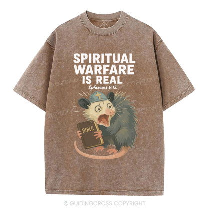 Spiritual Warfare Is Real Christian Washed T-Shirt