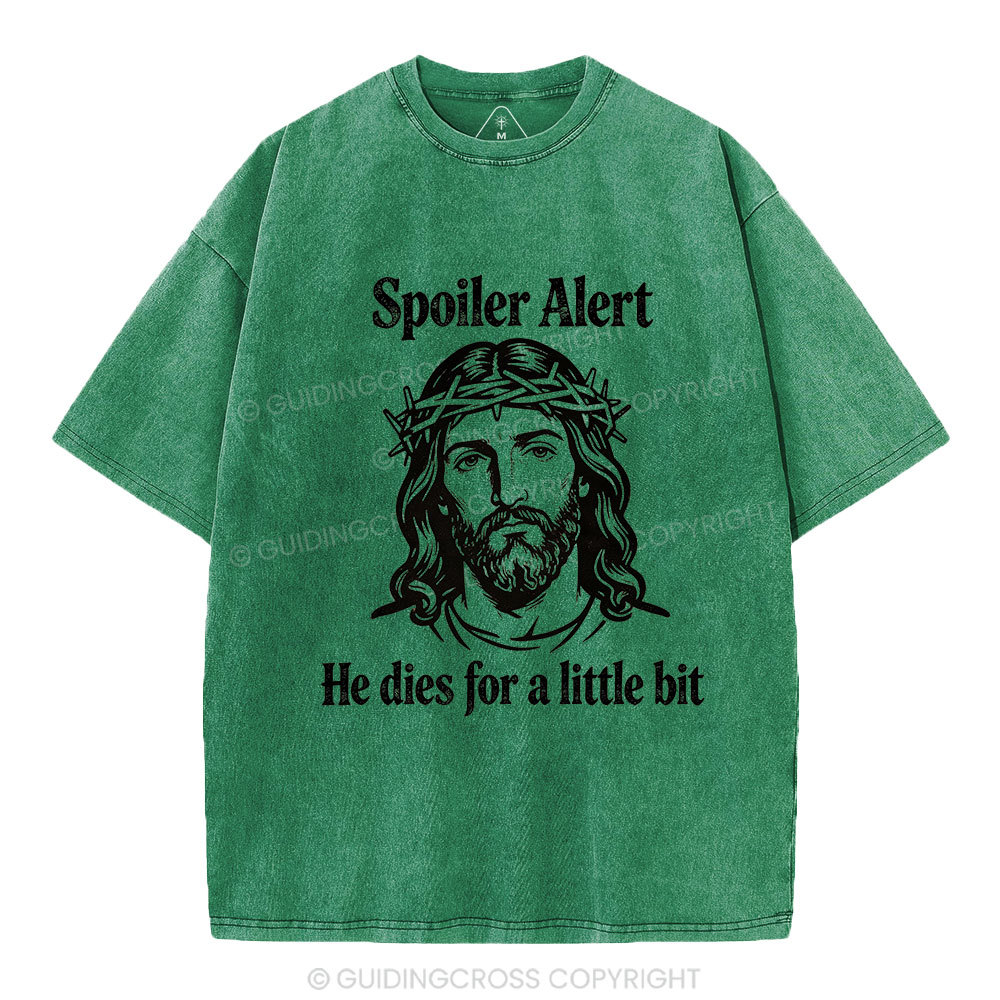 Spoil Alert He Dies For A Little Bit Christian Washed T-Shirt