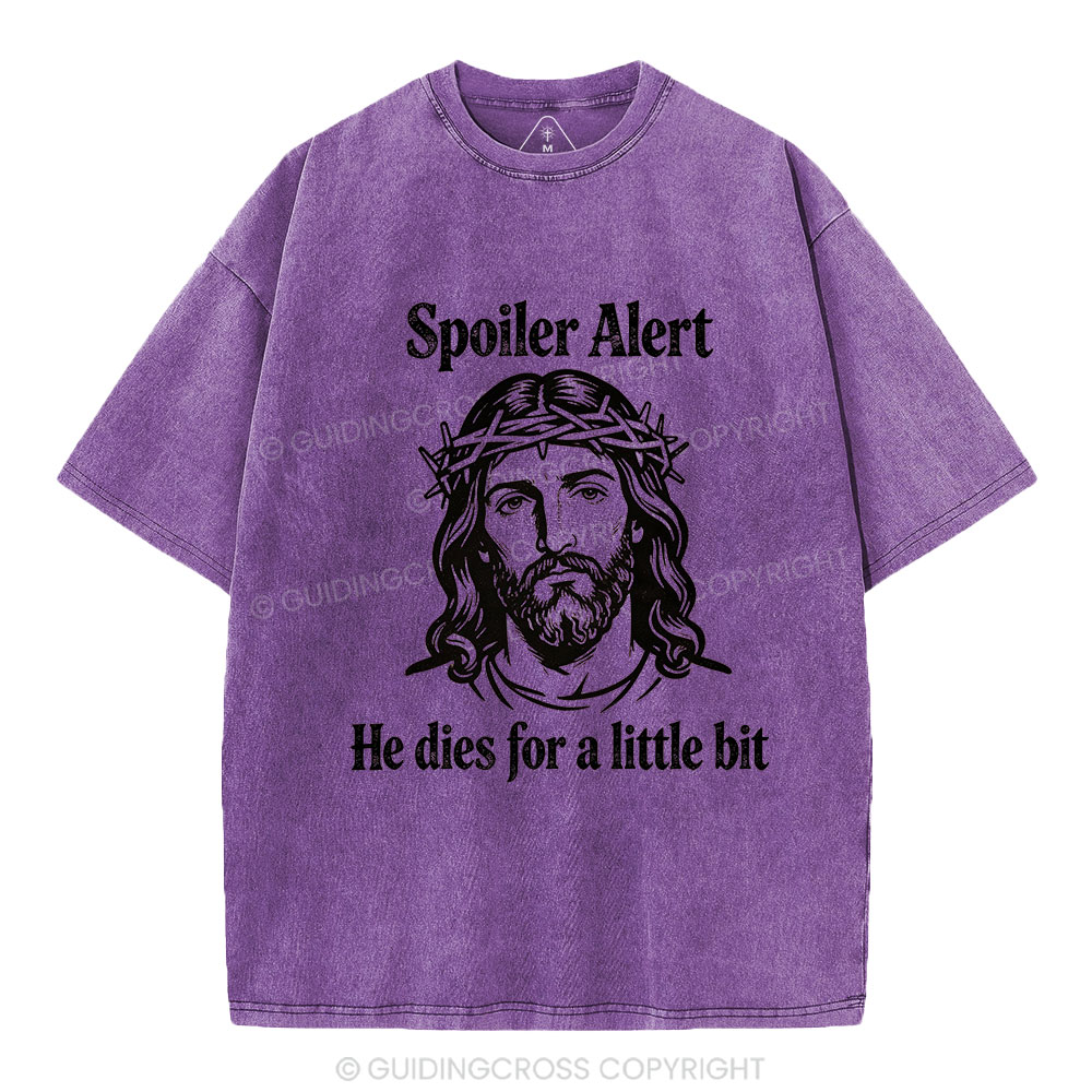 Spoil Alert He Dies For A Little Bit Christian Washed T-Shirt