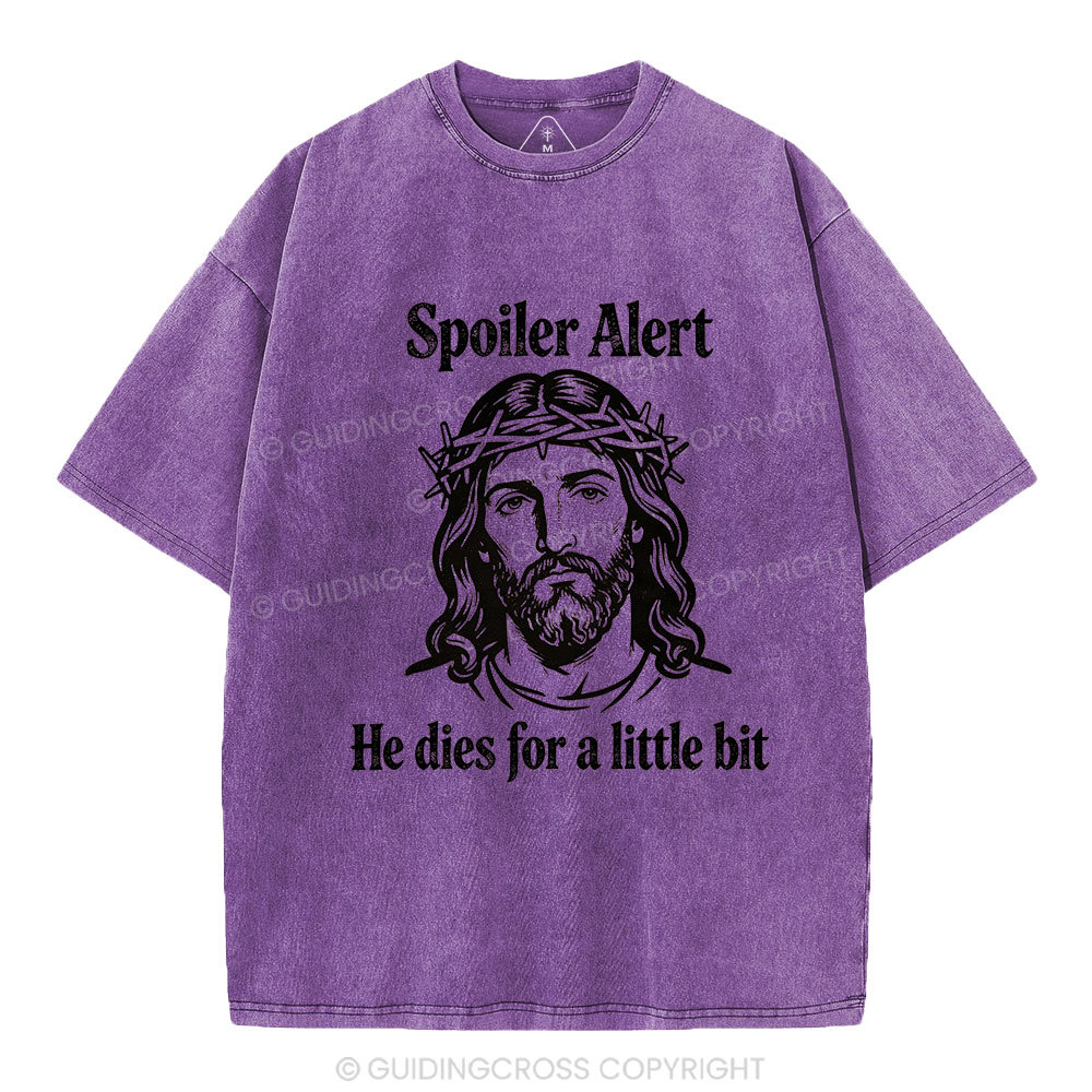 Spoil Alert He Dies For A Little Bit Christian Washed T-Shirt