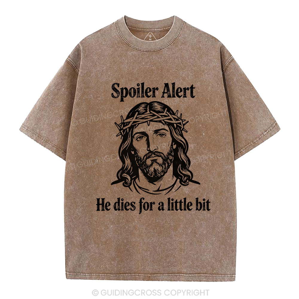 Spoil Alert He Dies For A Little Bit Christian Washed T-Shirt