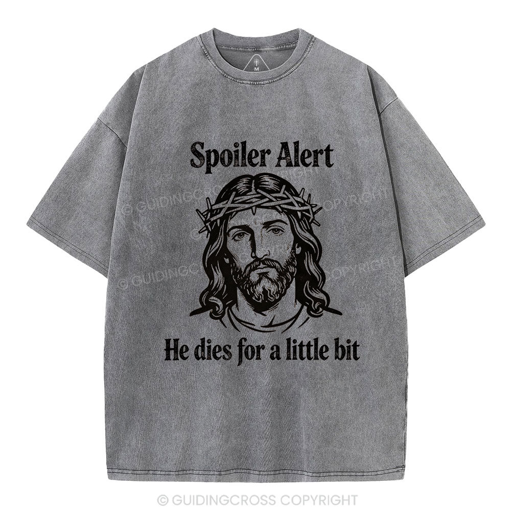 Spoil Alert He Dies For A Little Bit Christian Washed T-Shirt