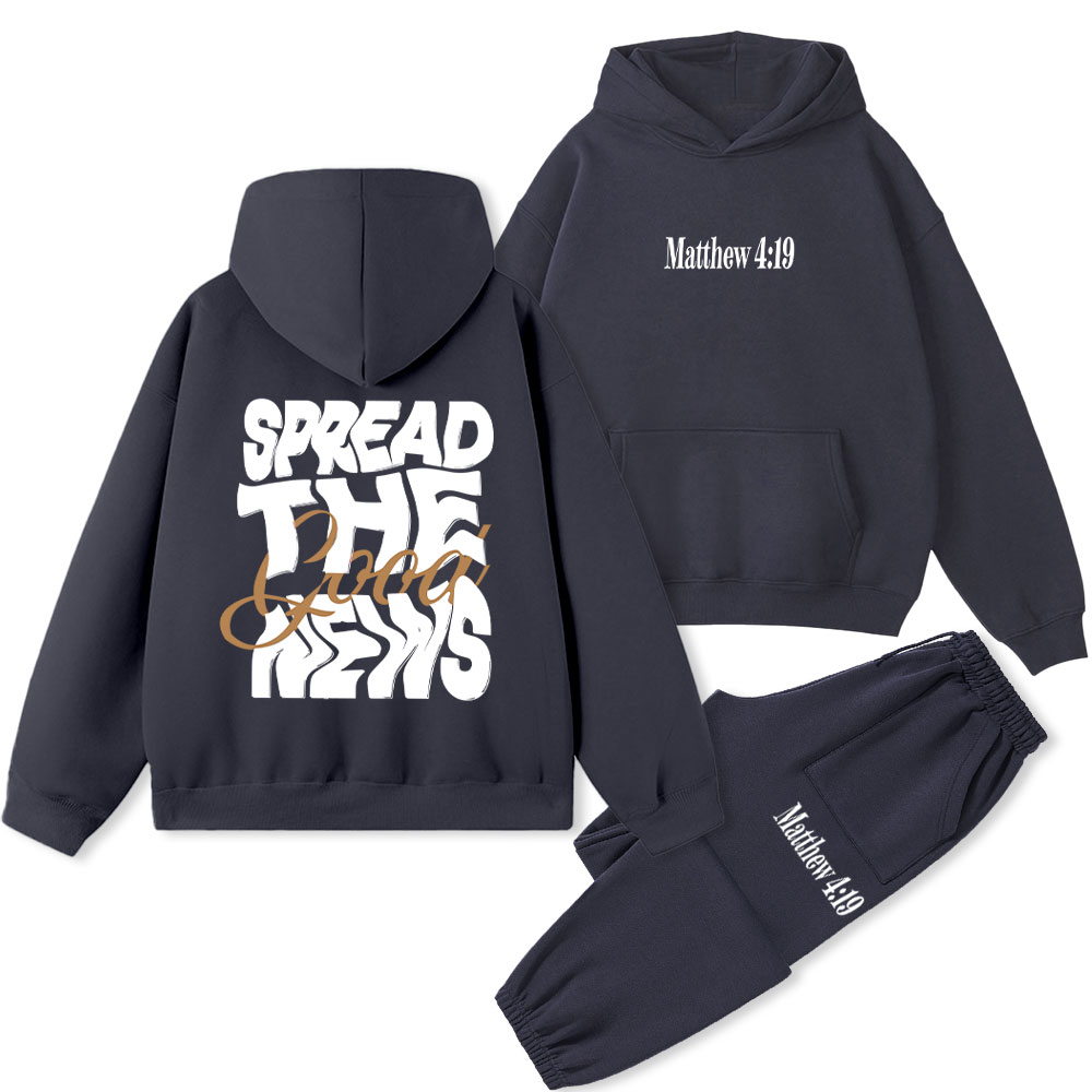 Spread The Good New Christian Christmas Fleece Hoodie Set