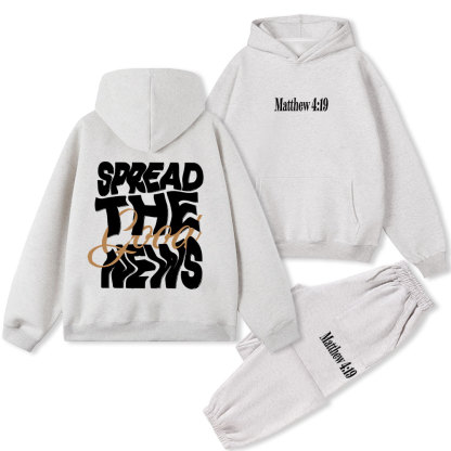 Spread The Good New Christian Christmas Fleece Hoodie Set