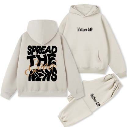 Spread The Good New Christian Christmas Fleece Hoodie Set