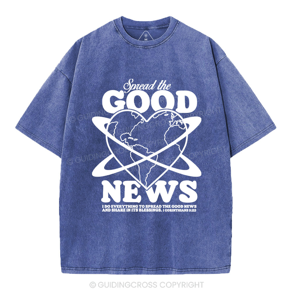 Spread The Good News Christian Washed T-Shirt