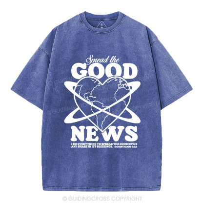 Spread The Good News Christian Washed T-Shirt