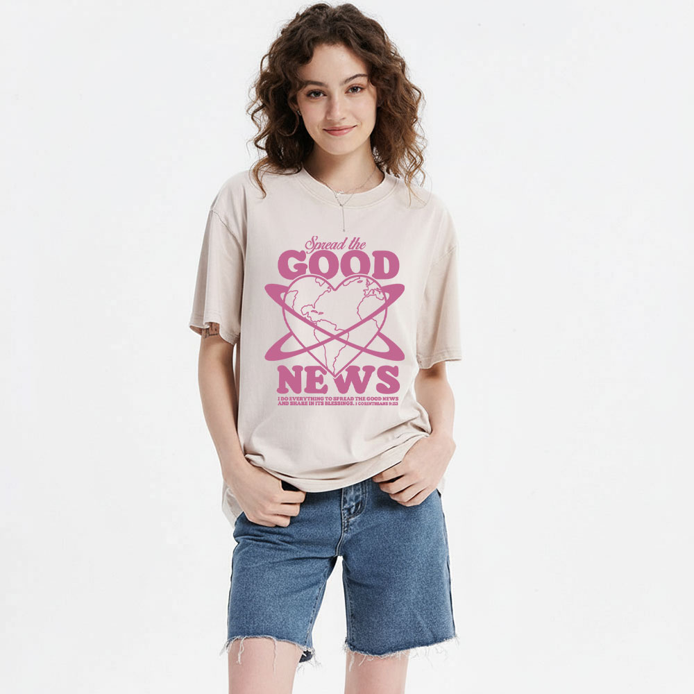 Spread The Good News Christian Washed T-Shirt
