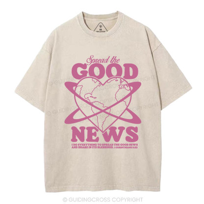 Spread The Good News Christian Washed T-Shirt