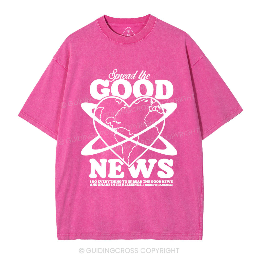 Spread The Good News Christian Washed T-Shirt