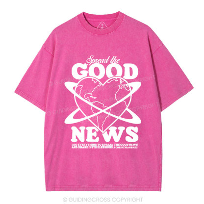 Spread The Good News Christian Washed T-Shirt
