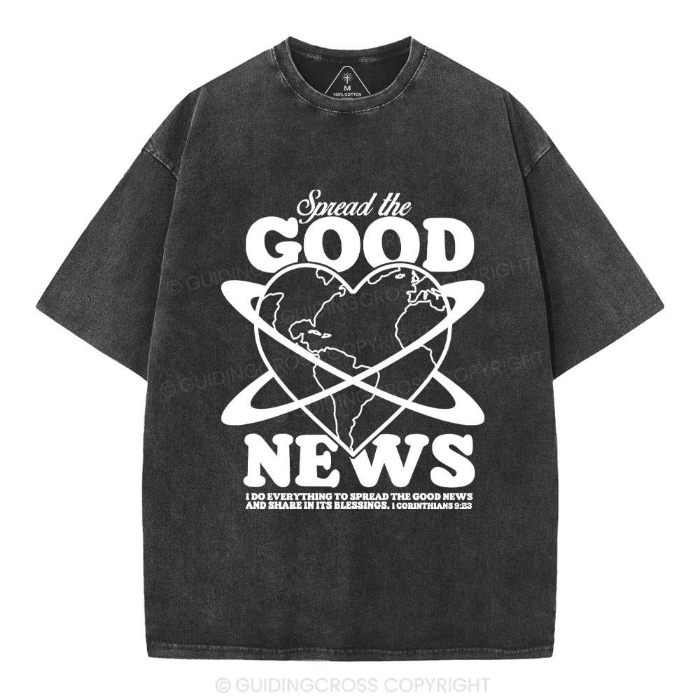 Spread The Good News Christian Washed T-Shirt