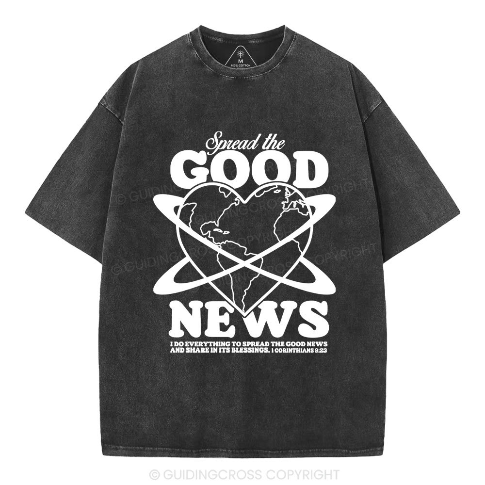 Spread The Good News Christian Washed T-Shirt