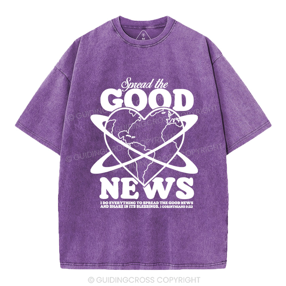 Spread The Good News Christian Washed T-Shirt