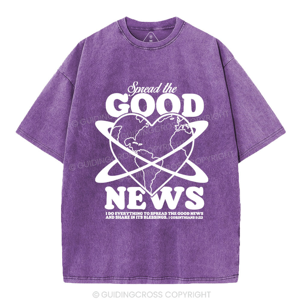 Spread The Good News Christian Washed T-Shirt