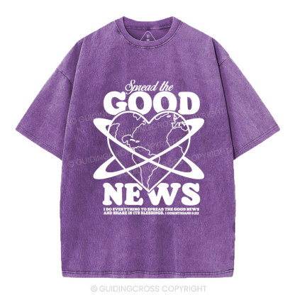 Spread The Good News Christian Washed T-Shirt