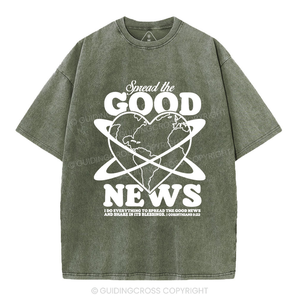 Spread The Good News Christian Washed T-Shirt