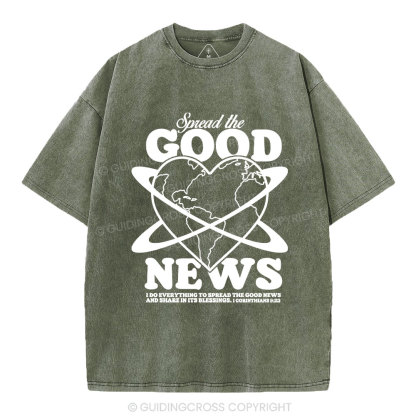 Spread The Good News Christian Washed T-Shirt