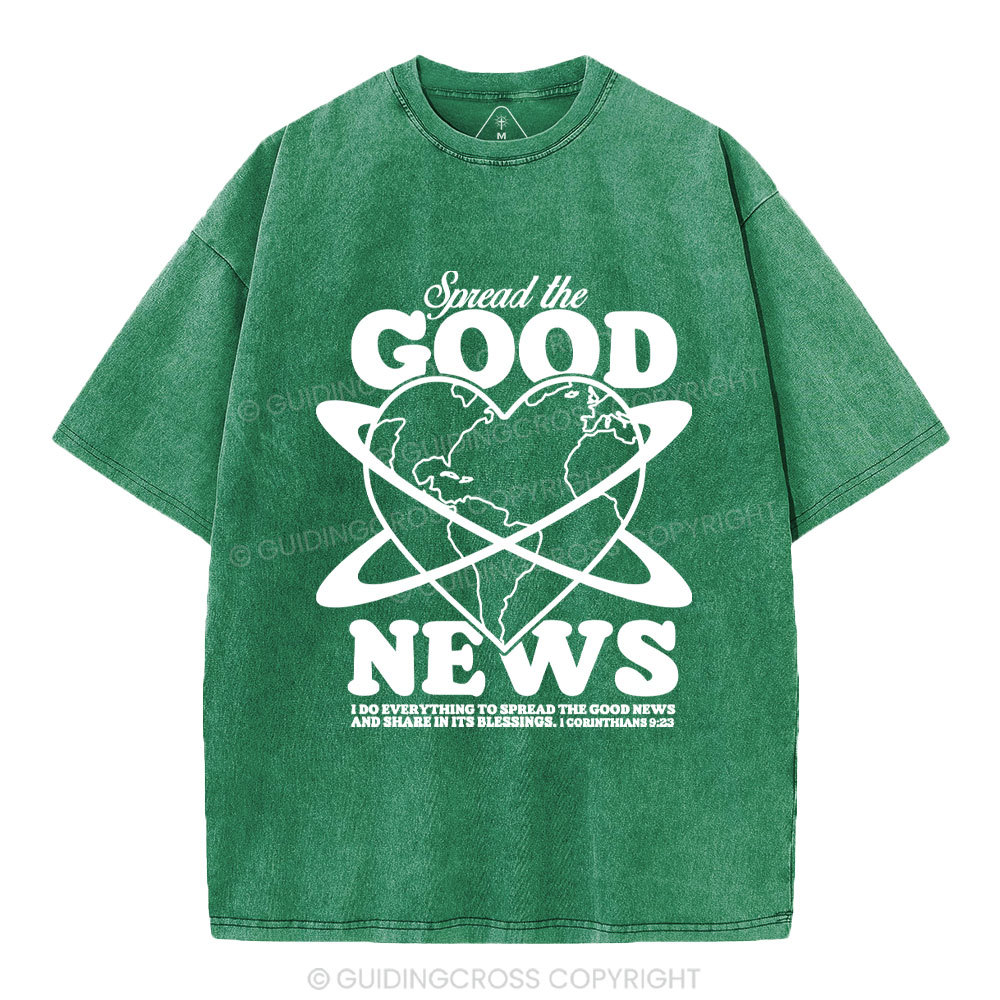 Spread The Good News Christian Washed T-Shirt