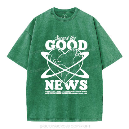 Spread The Good News Christian Washed T-Shirt