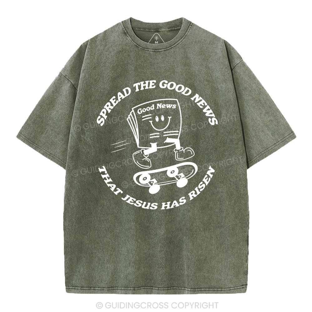 Spread The Good News Christian Washed T-Shirt