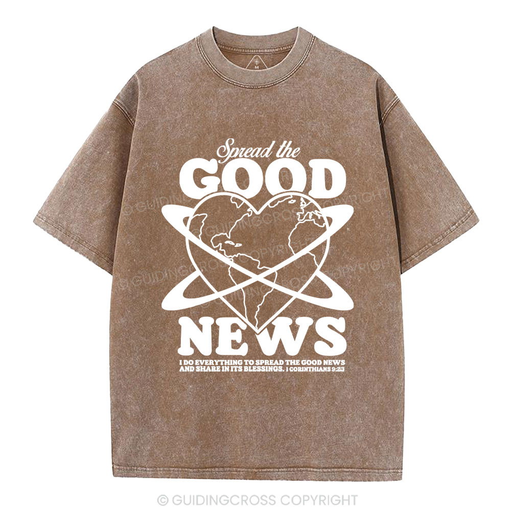 Spread The Good News Christian Washed T-Shirt