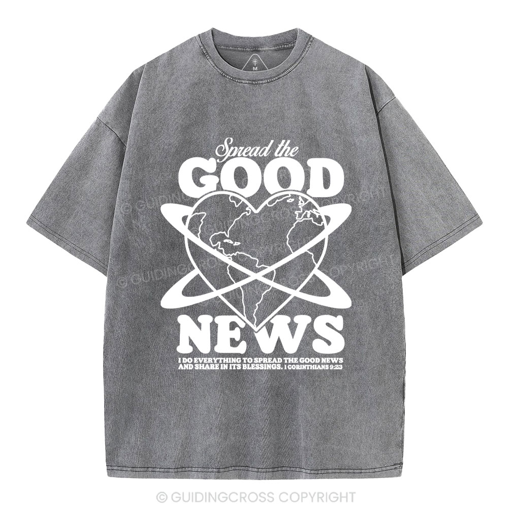 Spread The Good News Christian Washed T-Shirt