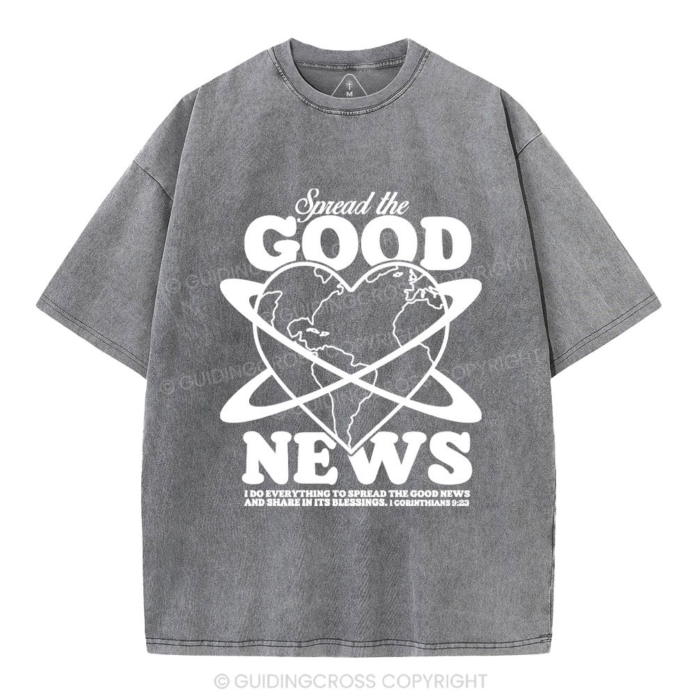 Spread The Good News Christian Washed T-Shirt