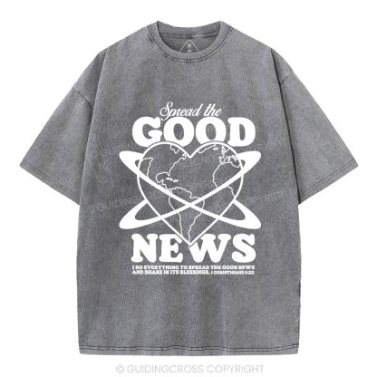 Spread The Good News Christian Washed T-Shirt