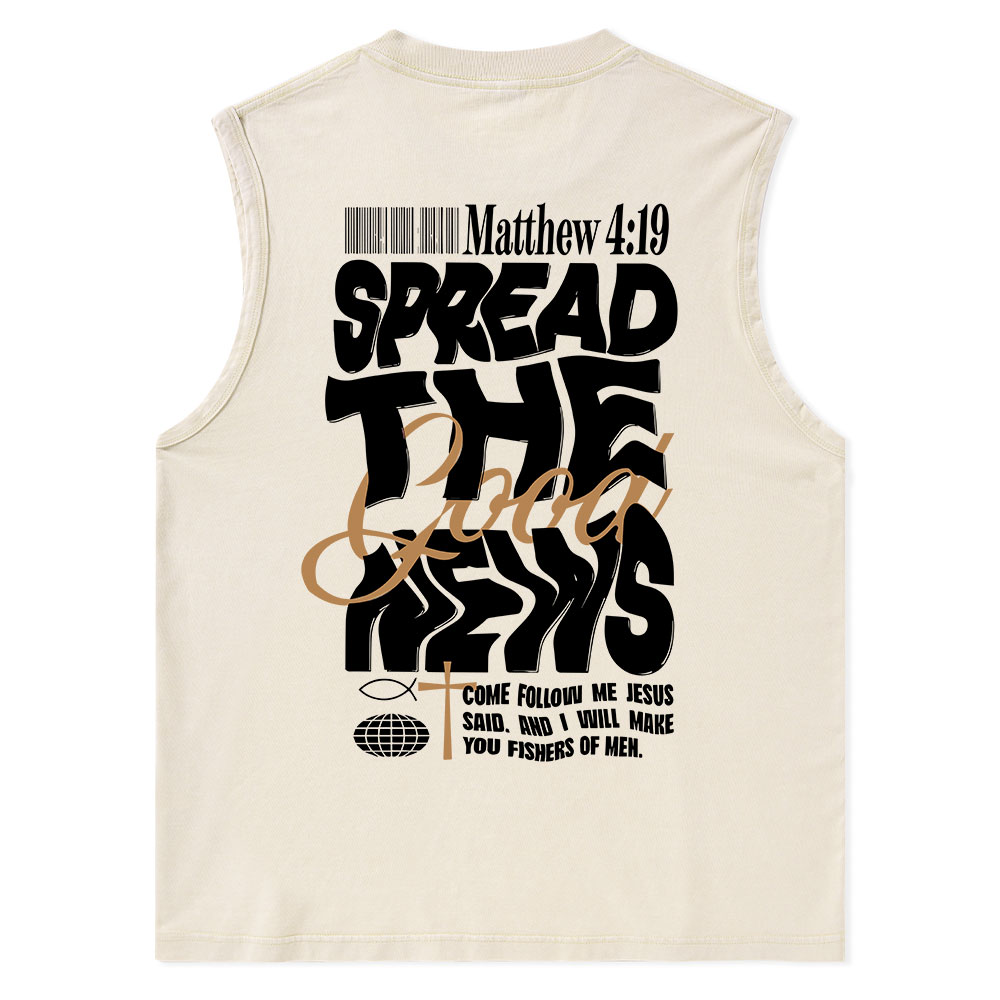 Spread The Good News Christian Washed Tank Top