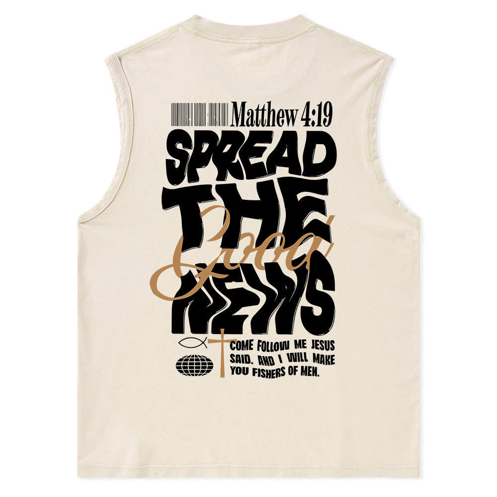 Spread The Good News Christian Washed Tank Top