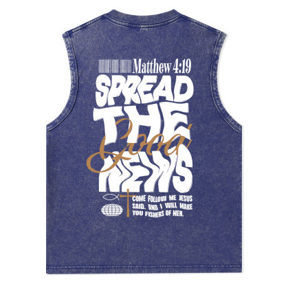 Spread The Good News Christian Washed Tank Top