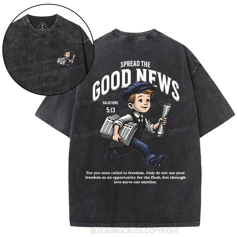 Spread The Good News  christian Washed T-Shirt