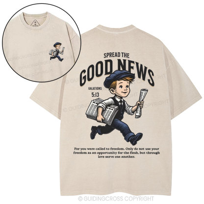 Spread The Good News  christian Washed T-Shirt