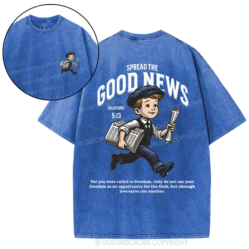 Spread The Good News  christian Washed T-Shirt