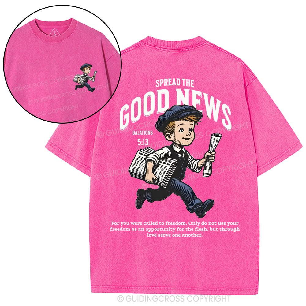 Spread The Good News  christian Washed T-Shirt