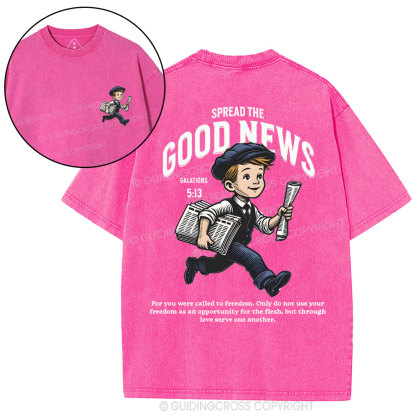 Spread The Good News  christian Washed T-Shirt
