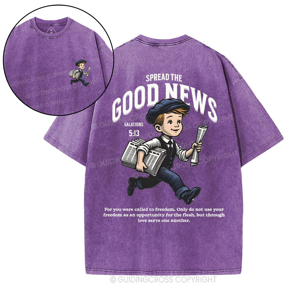 Spread The Good News  christian Washed T-Shirt