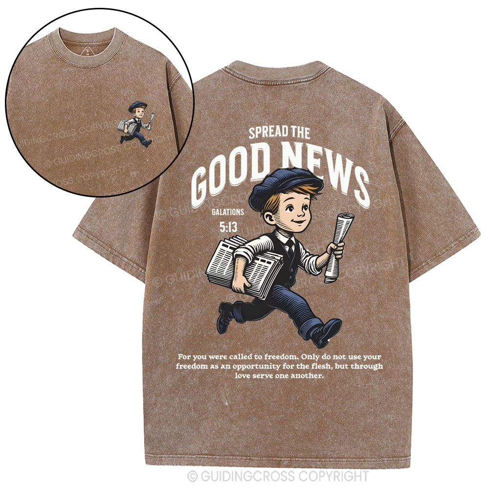 Spread The Good News  christian Washed T-Shirt