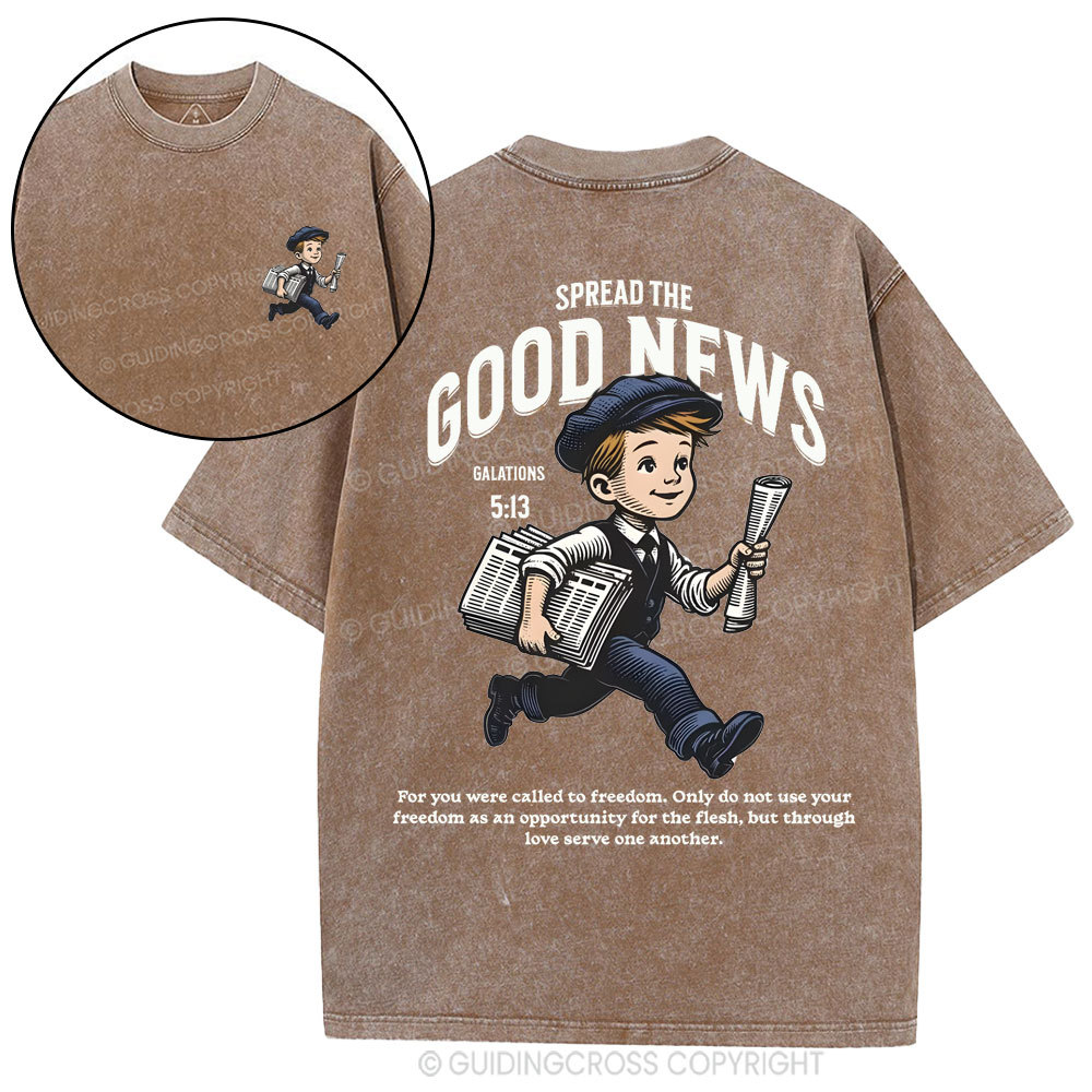 Spread The Good News  christian Washed T-Shirt