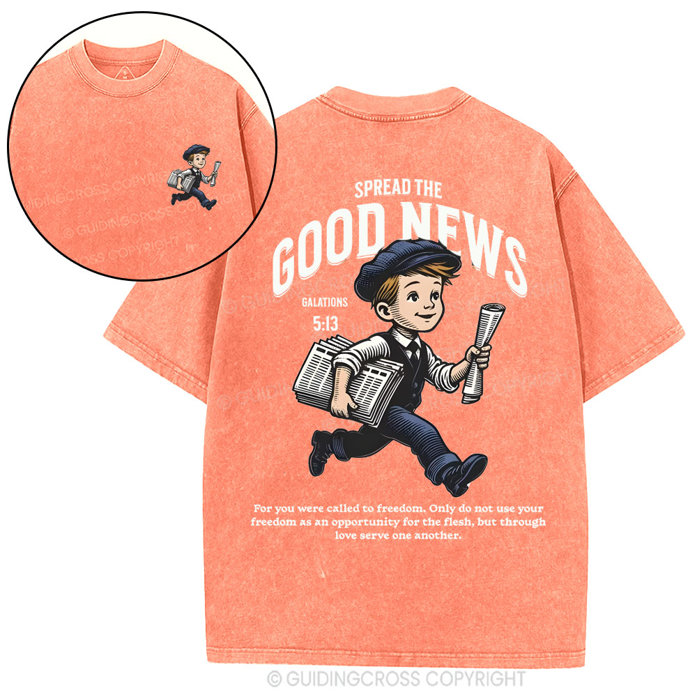 Spread The Good News  christian Washed T-Shirt