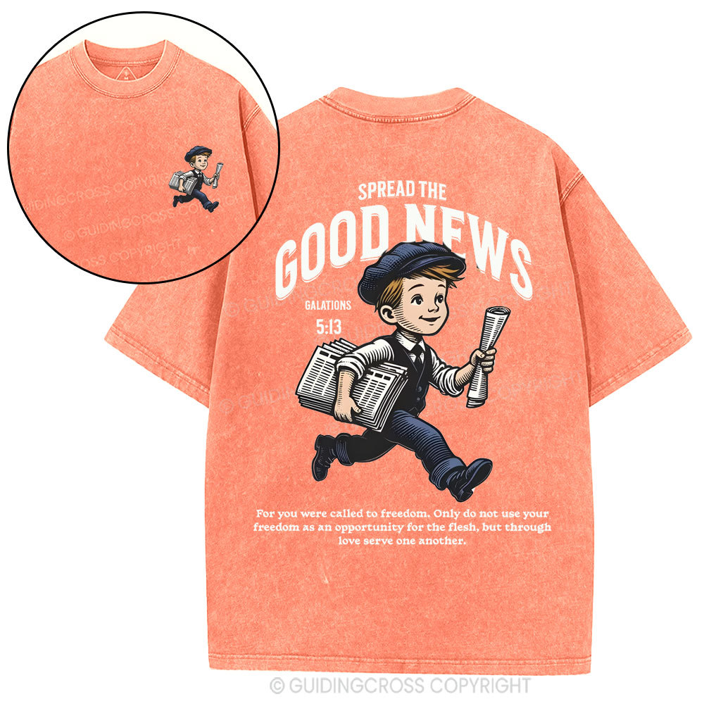 Spread The Good News  christian Washed T-Shirt
