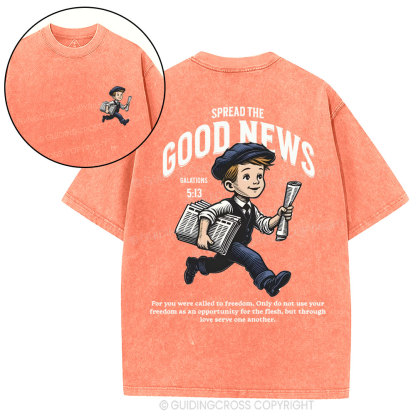 Spread The Good News  christian Washed T-Shirt