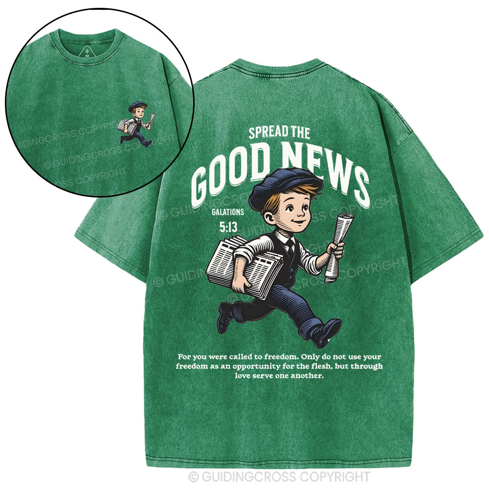 Spread The Good News  christian Washed T-Shirt
